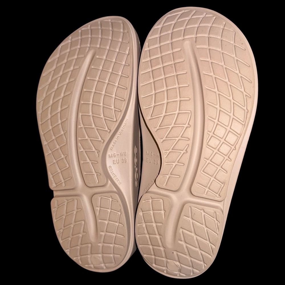 OOFOS OOahh Recovery Slide Sandal Womens 8 Mens 6 Pre-Owned Beige/Tan Orthopedic - Picture 6 of 13